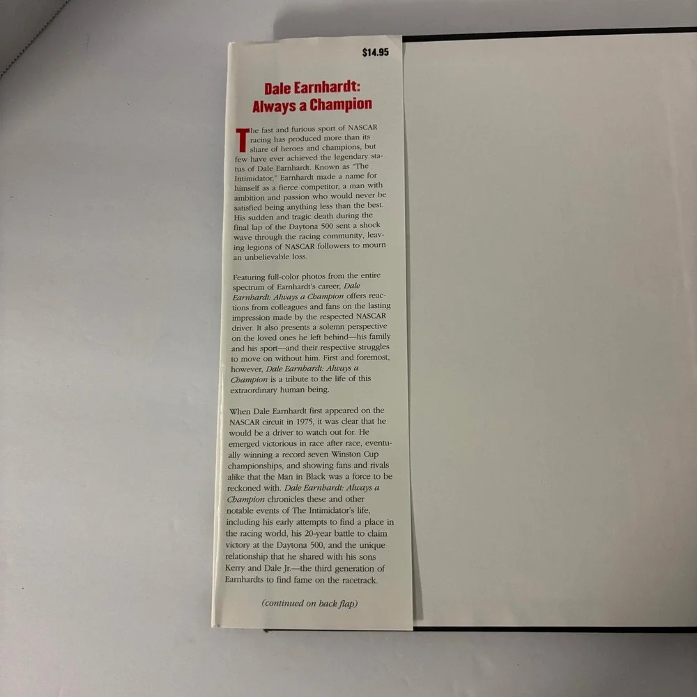 Dale Earnhardt Always a Champion Limited Edition Tribute Book NASCAR 01 Triumph
